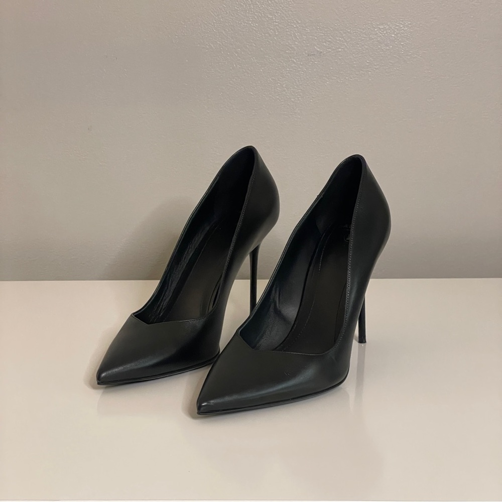 BALMAIN Ruby Pointed Toe Stiletto Pumps in Black - Picture 2 of 9